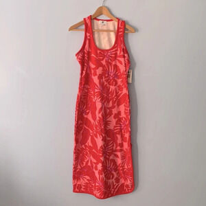 Juicy couture terry cloth tropical hot pink sleeveless long dress size small